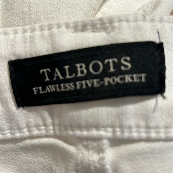 TALBOTS SZ 14L Flawless 5 Pockets Boyfriend Style High Waist White Jeans - Picture 9 of 11